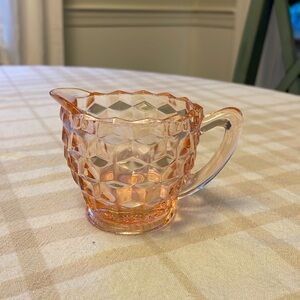 Pink Depression glass creamer